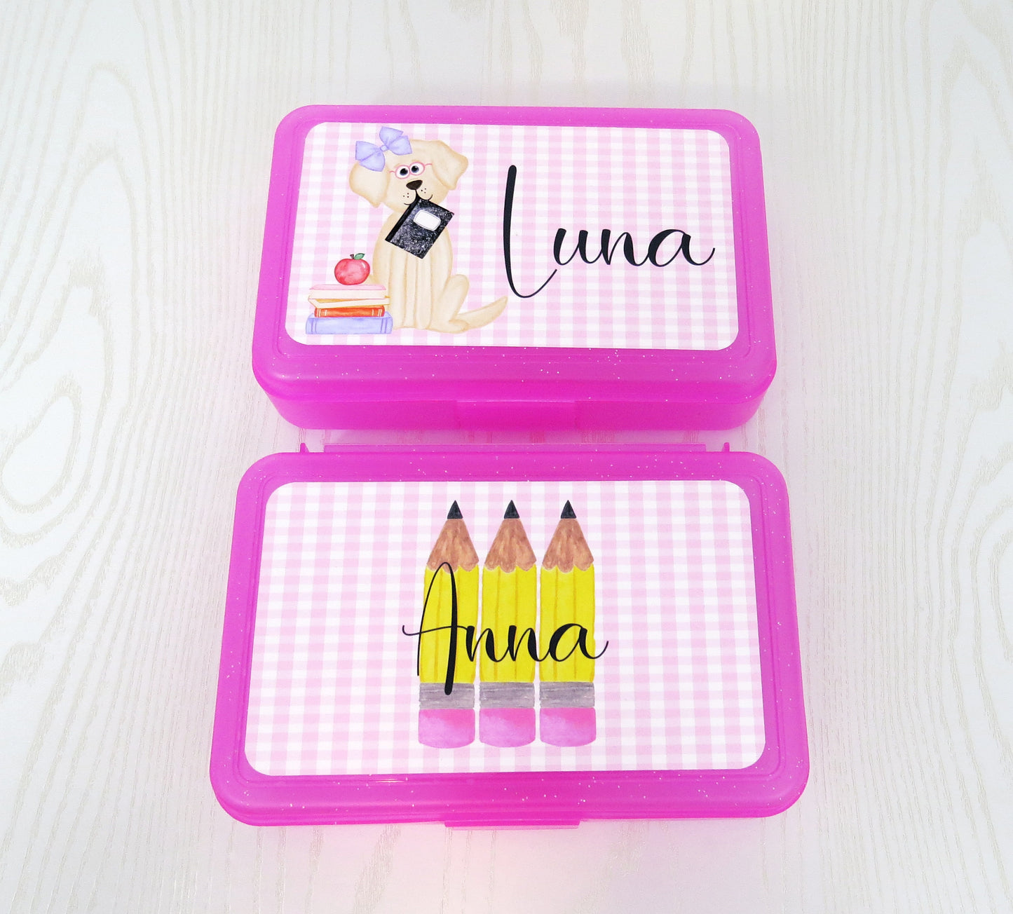 Personalized Pencil Case - Custom Marker Box - Hard Crayon Box with  Snap-Tight Lid - Supply Boxes for Kids Boys School Classroom