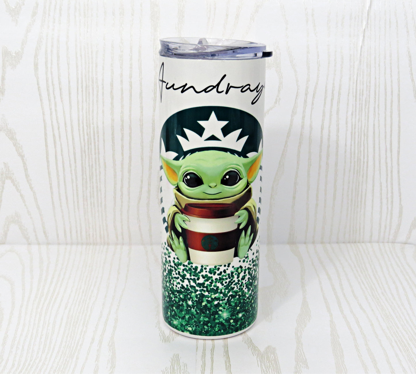 20 oz Stainless Steel Coffee Green Humanoid Alien Tumbler - Fun Park Tumbler - Coffee Lover Tumbler