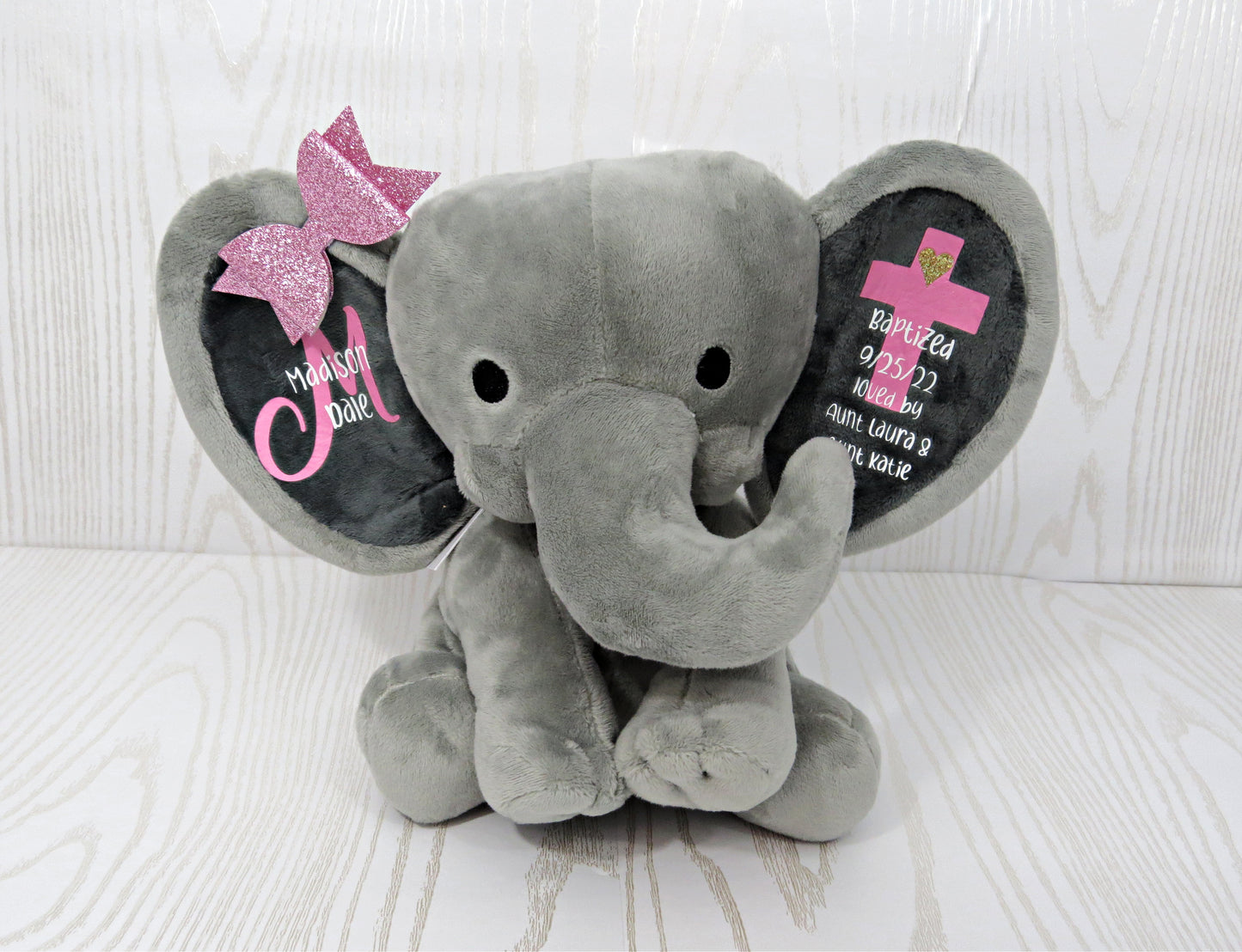 Birth Announcement Keepsake - New Baby Gift Keepsake - Birth Stat Elephant - Baby Gift Personalized Shower – Stuffed Animal for Baby – Sign Boy Girl