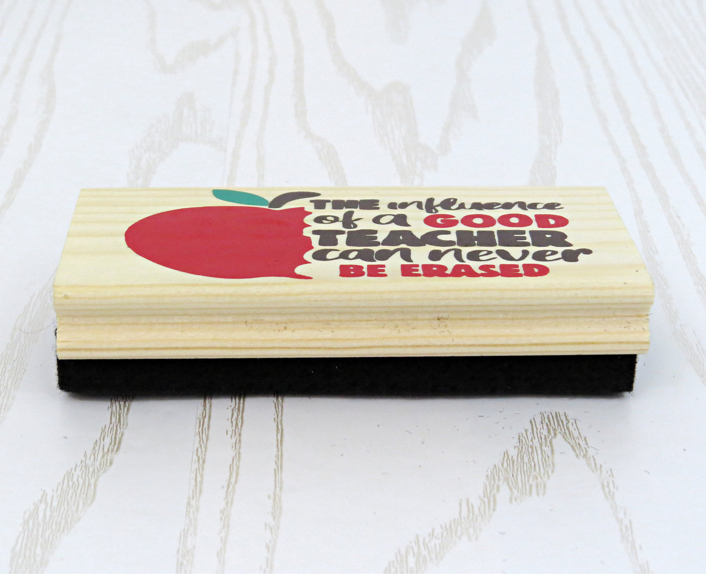 Influence of a Good Teacher Can Never be Erased Teacher Appreciation Gift – Personalized Eraser Set Wood - Thank you Gift - Care Package - Custom End of School Year Week - Chalk Board Chalkboard Dry Erase