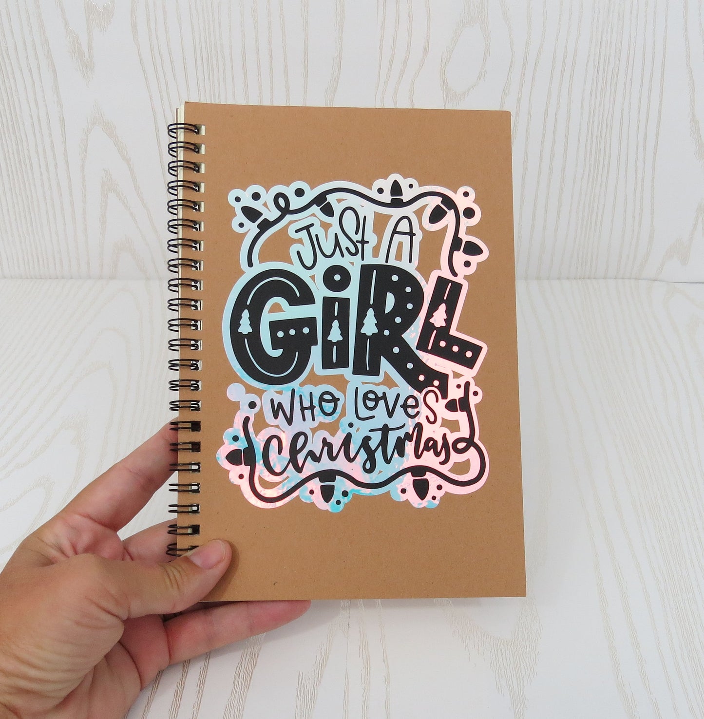 Just a Girl Who Loves Christmas Notebook - Holiday Notebook - Custom Notebook - Custom Sketch Book - Custom Gift