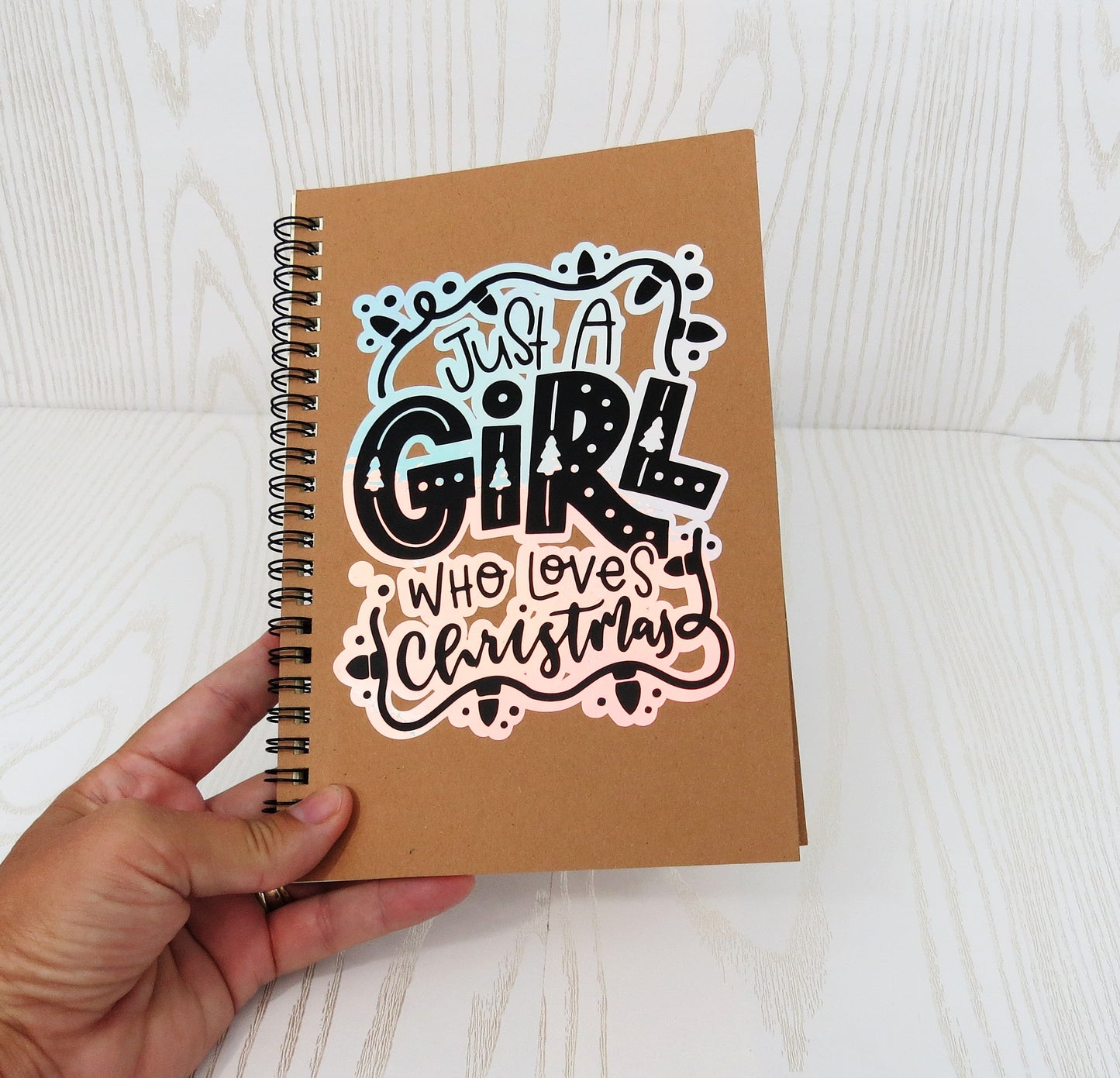 Just a Girl Who Loves Christmas Notebook - Holiday Notebook - Custom Notebook - Custom Sketch Book - Custom Gift