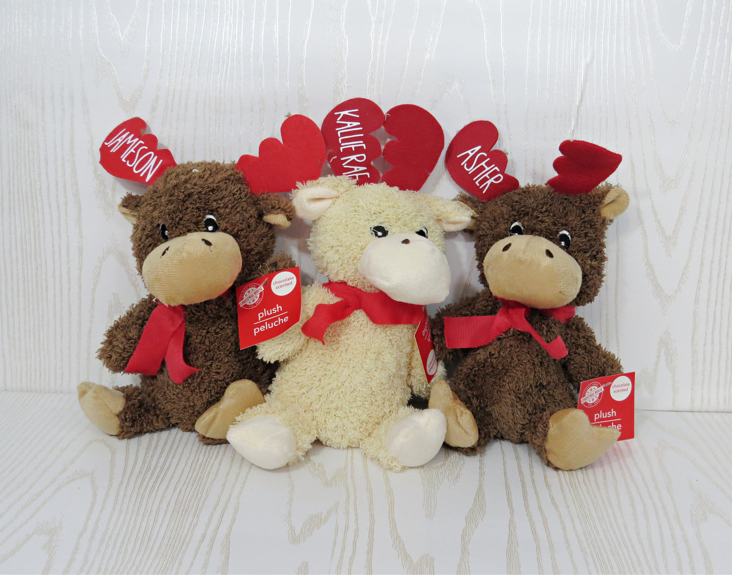 Personalized Christmas Plush Moose – Custom Name Moose Plush Toys - Reindeer Christmas Gift – Kids Secret Santa Gift – Stuffed Toy Stocking Stuffer