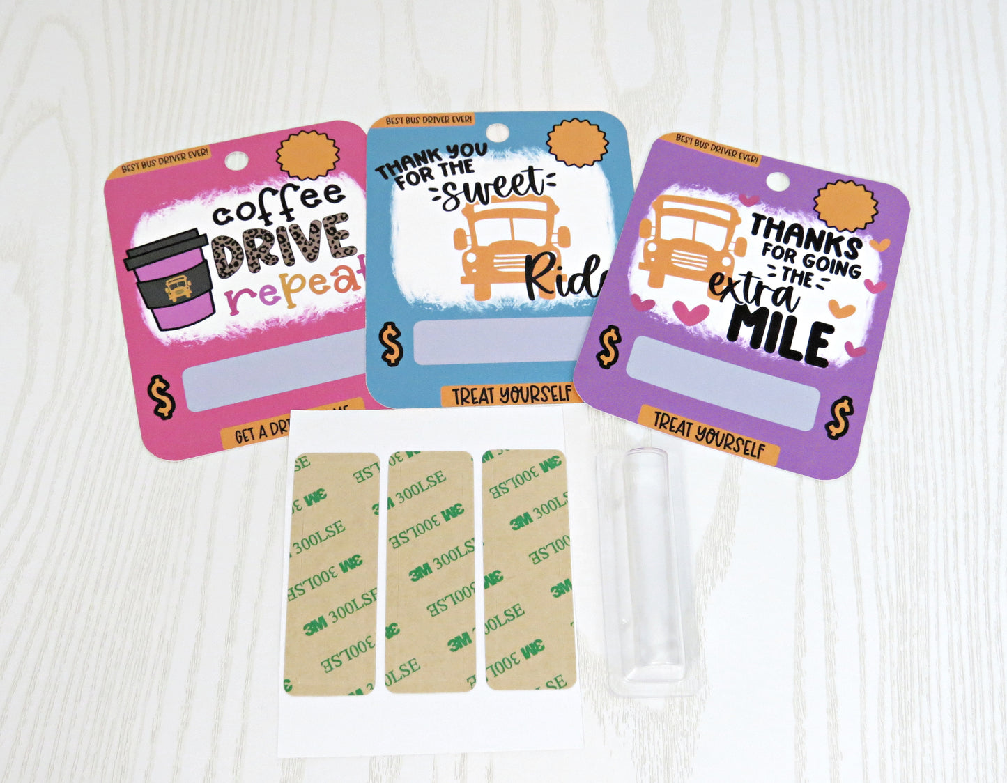 Bus Driver Money Card with Plastic Dome - Christmas Gift - Unique Money Holder for Cash Gift - Christmas Greeting Cards - Hanging Ornament - Gift Card Chapstick