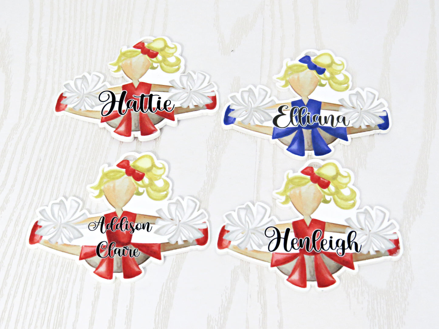 Cheerleading Girl Bag Tag Personalized with Name - Cheerleader Bag Name Tag Keychain - Cheer Kids High School Mom Sports Football Bastketball