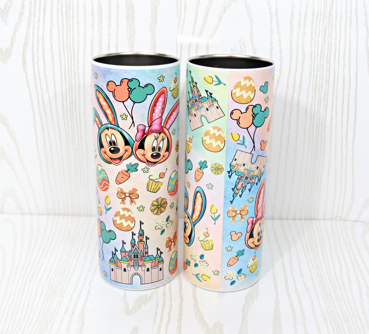 20 oz Easter Mouse Stainless Steel Skinny Tumbler - Gift Includes Straw and Lid - Personalized for Girls - Little Girl Easter Basket Cup with Bunny