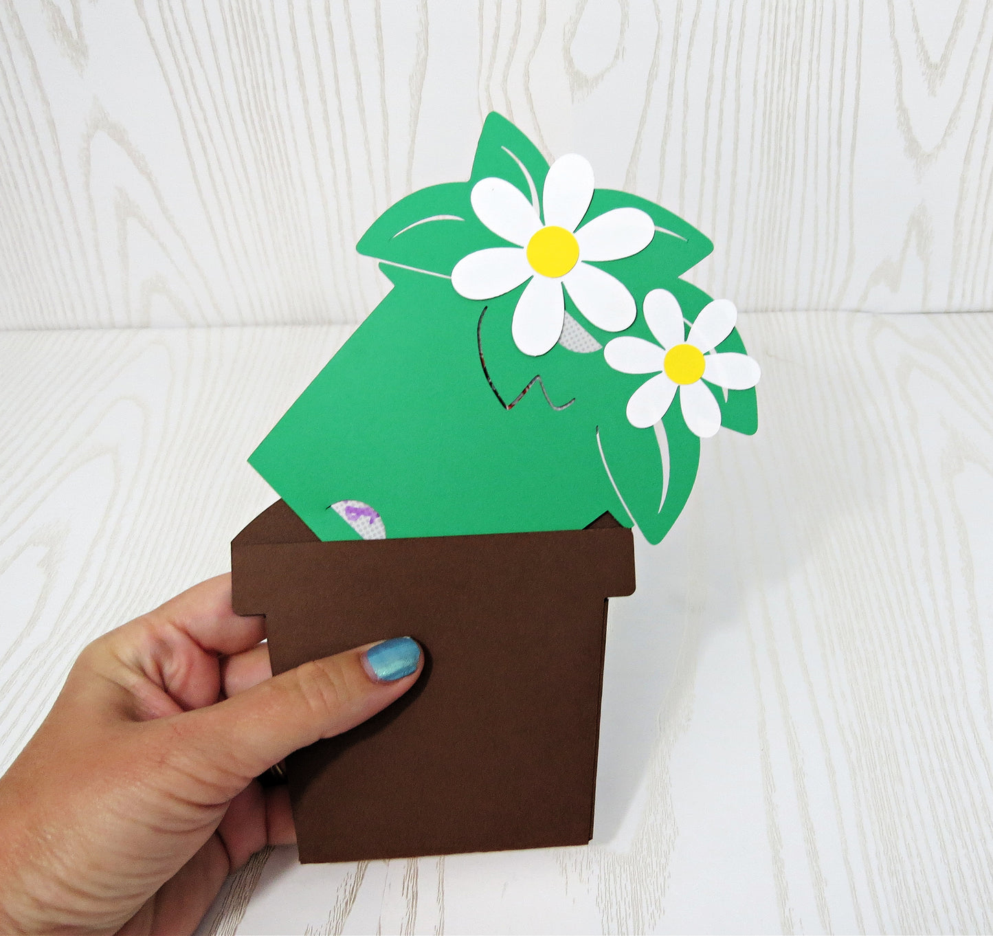 Mothers Day Flower Pot Gift Card Holder - Unique Money Holder for Gift Card - Grandma Mom Nana Nanny Greeting Cards - Moms Day Gift