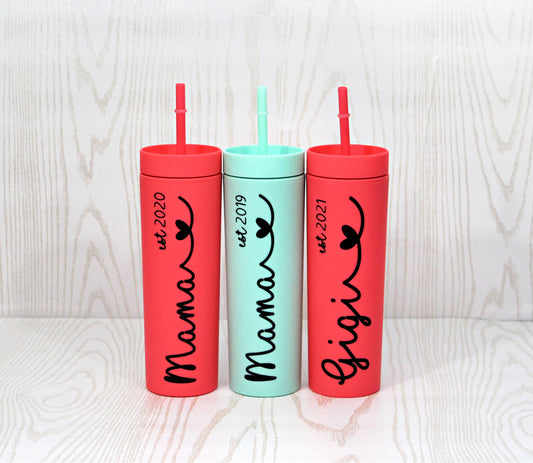 Mom Tumbler Personalized - Mother's Day Tumbler - Grandparent's Day - Mom Est. Date