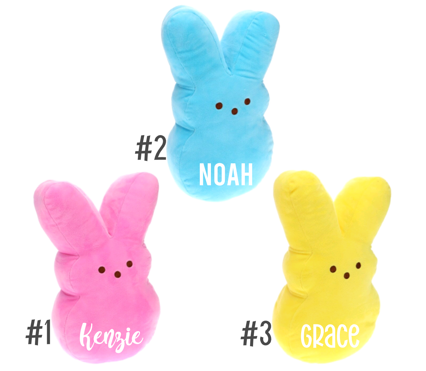 Candy Easter Bunnies Personalized - Personalized Bunny - Plush Easter Gift Kids - Easter Basket Stuffers - Easter Decor - Custom Stuffed Bunny – Home Decor