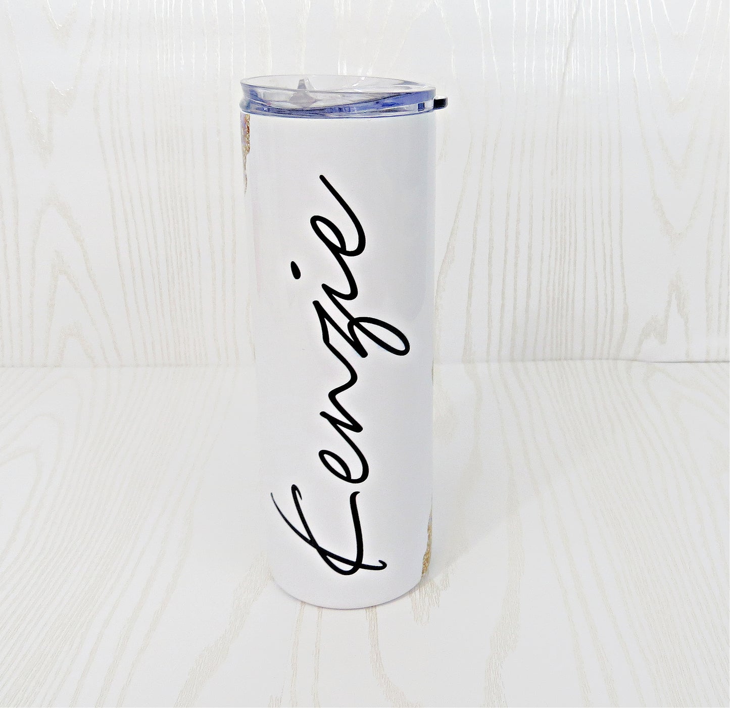 20 oz Purple Gold Leopard Cheetah Stainless Steel Skinny Tumbler with Personalized Name Decal - Includes Straw and Lid – Kids Girls Gift – Bridesmaid – Bachelorette - Bridal Party Gifts - Mother's Day - Birthday