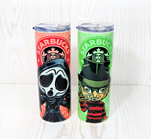 20 oz Stainless Steel Scary Movie Lover Tumbler -  Character Coffee Lover Tumbler