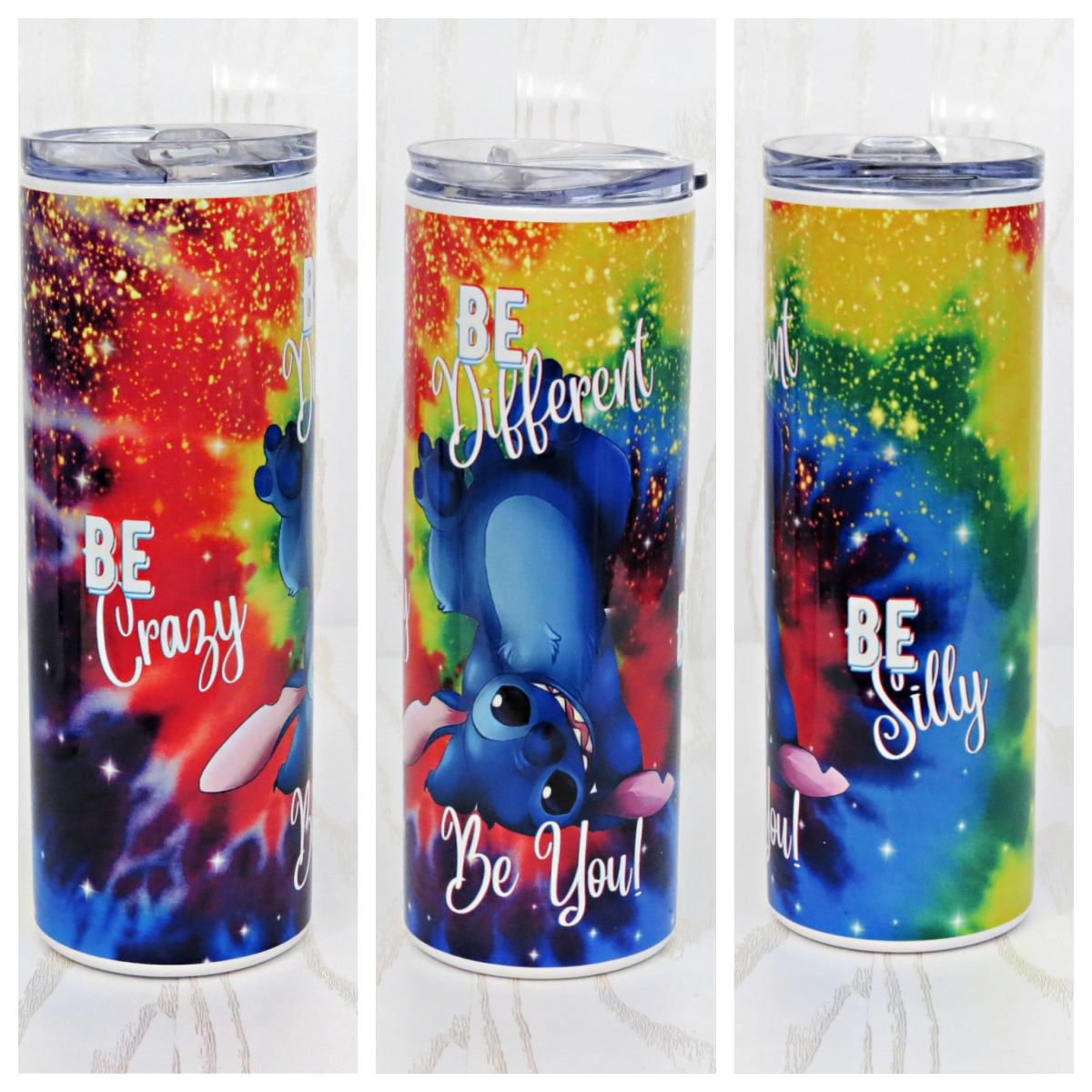 20 oz Stainless Steel Be You Be Different Be Crazy Be Silly Blue Humanoid Alien Tumbler - Fun Park Tumbler