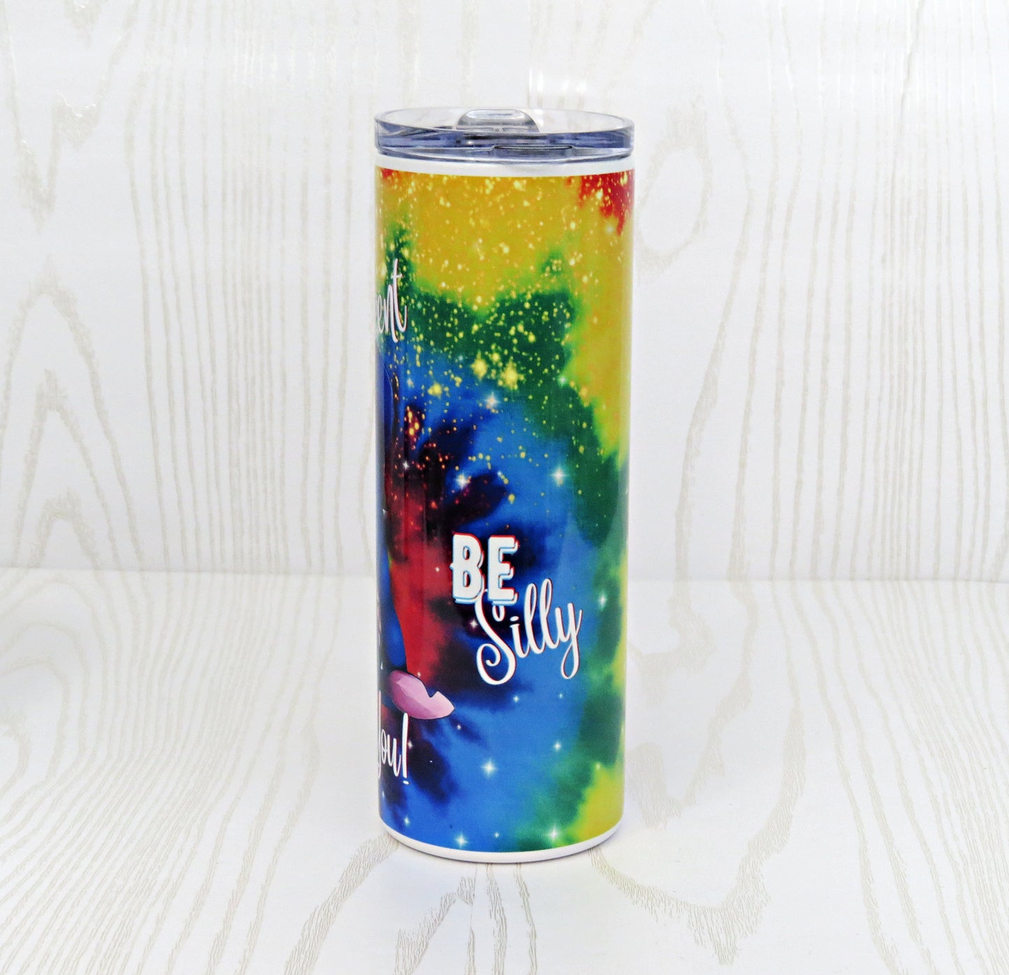 20 oz Stainless Steel Be You Be Different Be Crazy Be Silly Blue Humanoid Alien Tumbler - Fun Park Tumbler