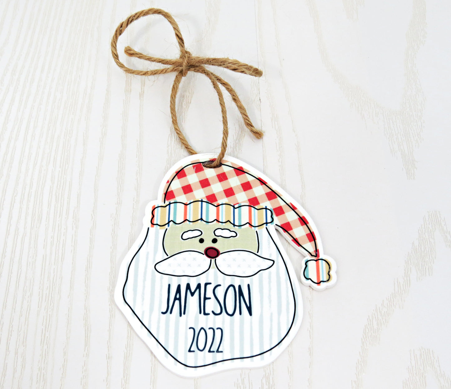 Christmas Santa Ornament - Personalized Ornament - Family Christmas Ornament - Custom Christmas Ornament - Custom Family Ornament - Boy Girl Kid