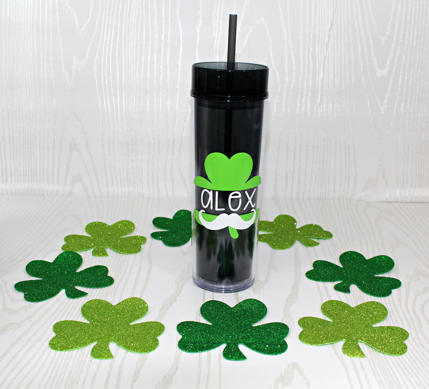 Personalized Four Leaf Clover Gift for Girls - Toddler Girl St Patricks Day Tumbler-  LeprechaunBoy Gift