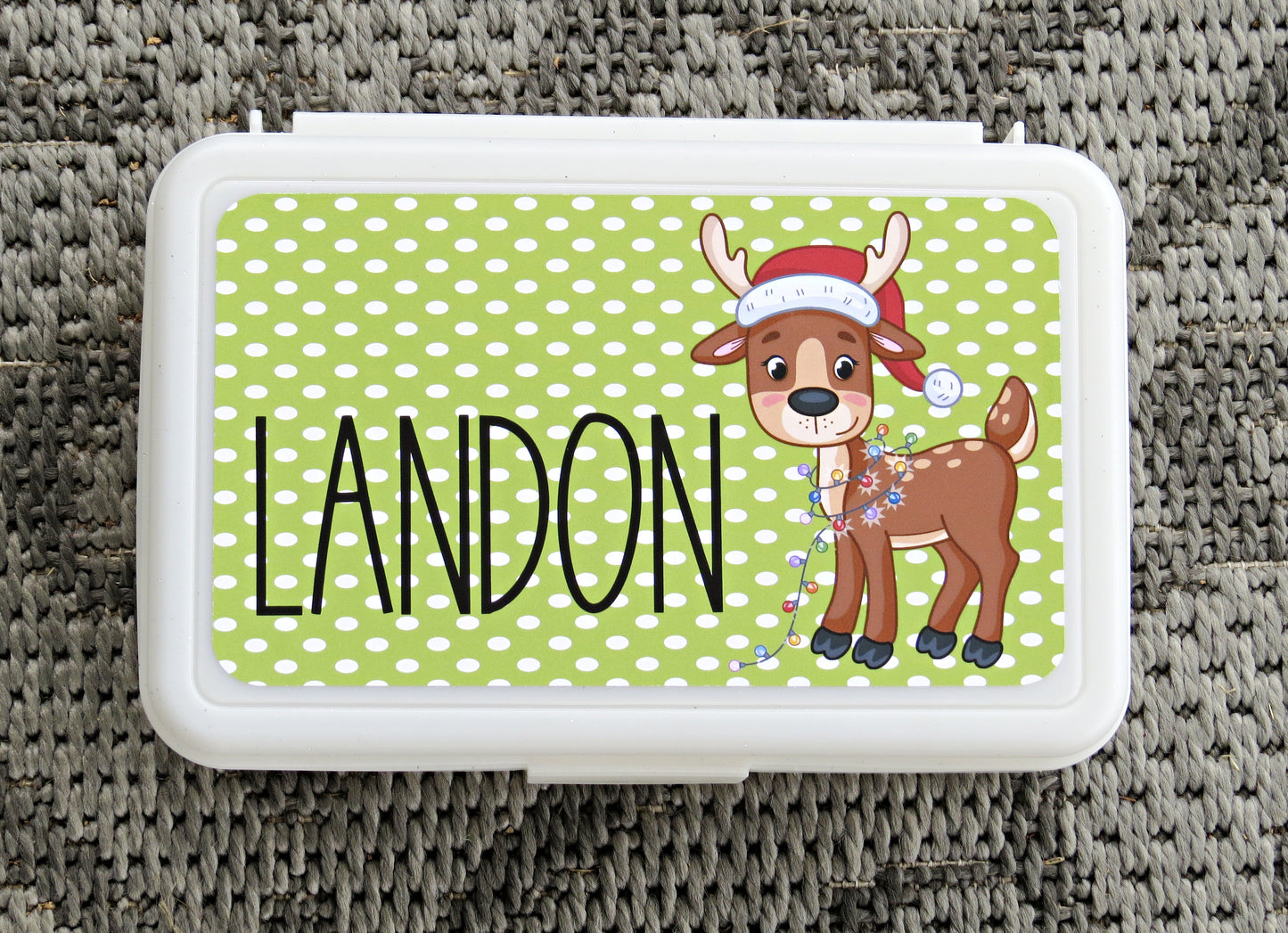 Winter Themed Personalized Pencil Case - Christmas Custom Marker Box - Hard Crayon Box with Snap-Tight Lid - Supply Boxes for Kids Boys School Classroom