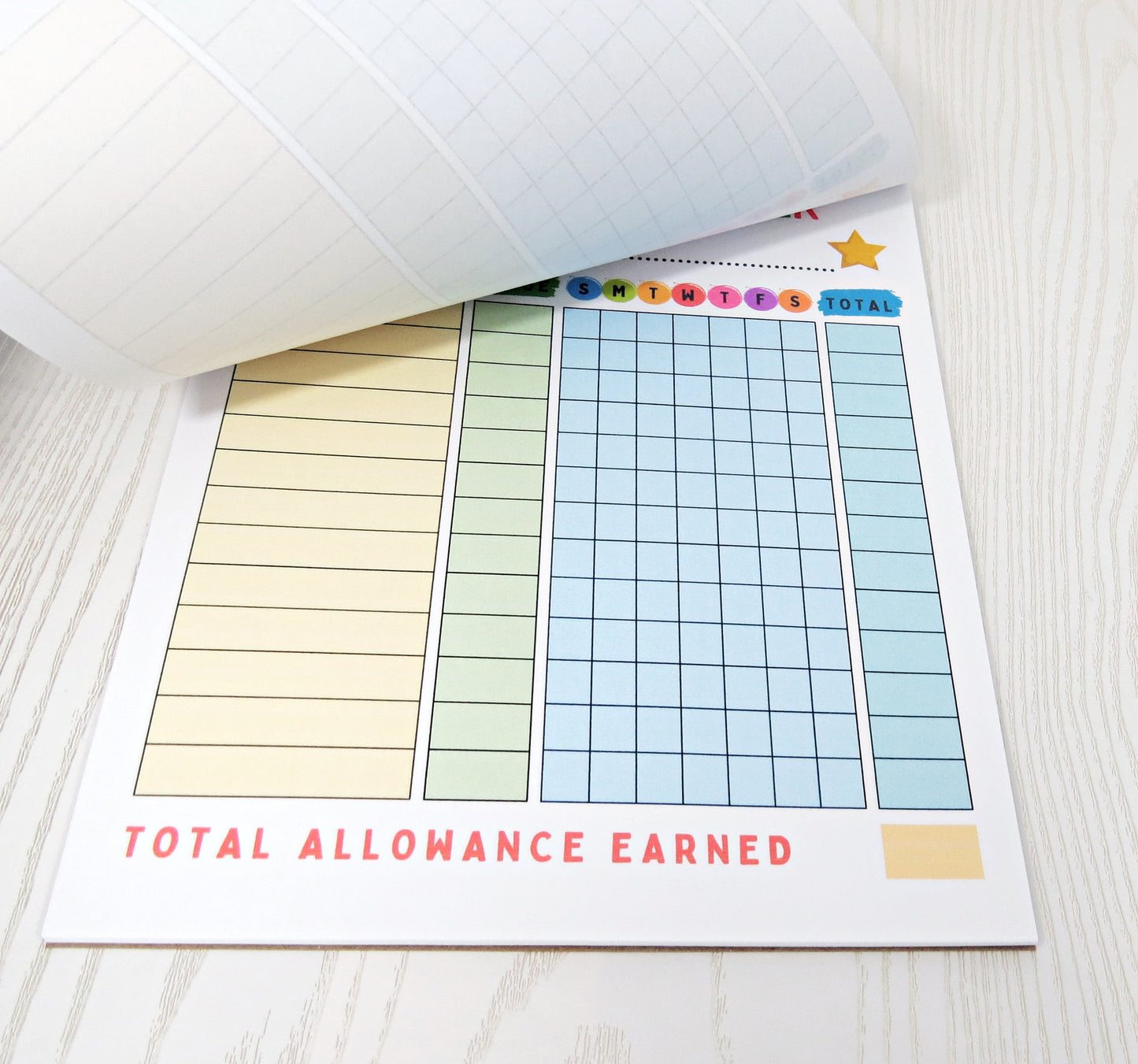 Allowance Tracker Notepad for Kids - Chore Chart Note Pad - To Do List - Task Organizer - Tear Away Daily Planner & Checklist - Chore List Boys Girls