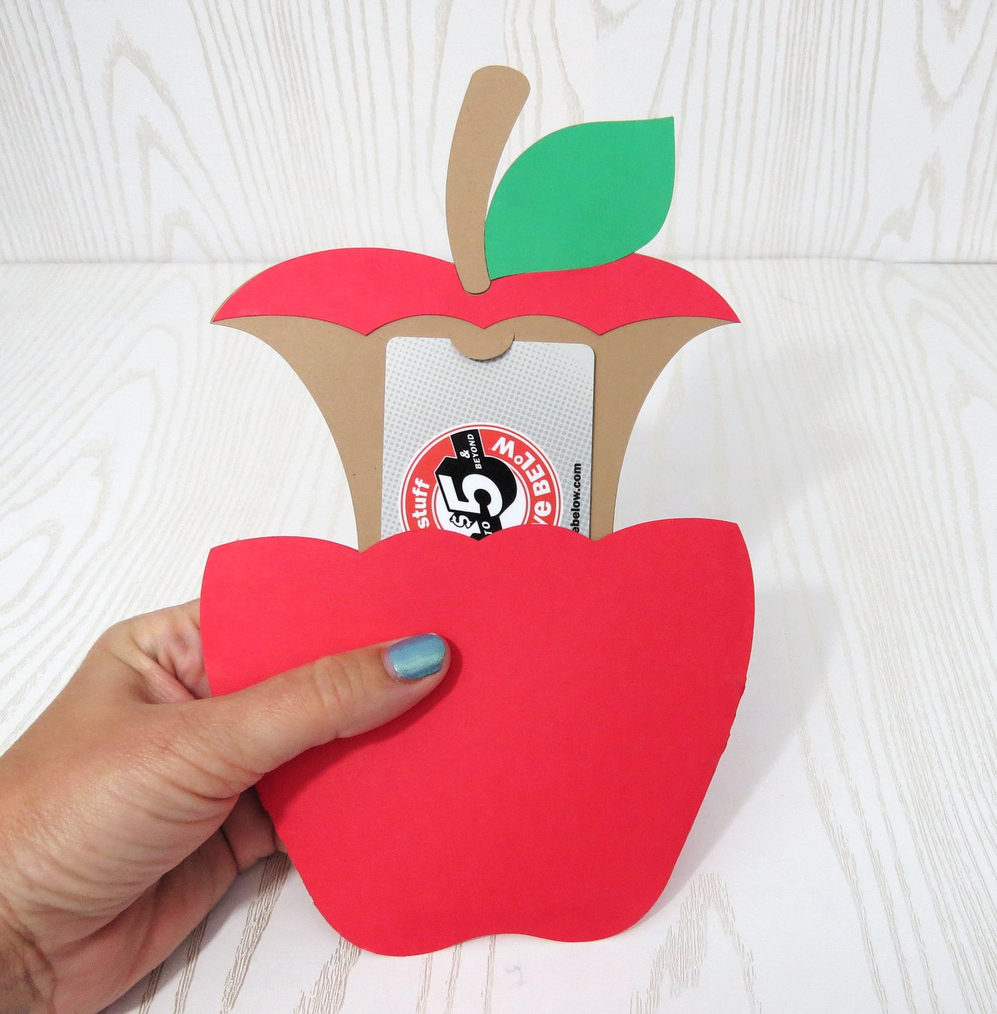 Teacher Apple Gift Card Holder - Unique Money Holder for Gift Card - Thank You Greeting Cards - Teacher Gift - End of School Year Gift