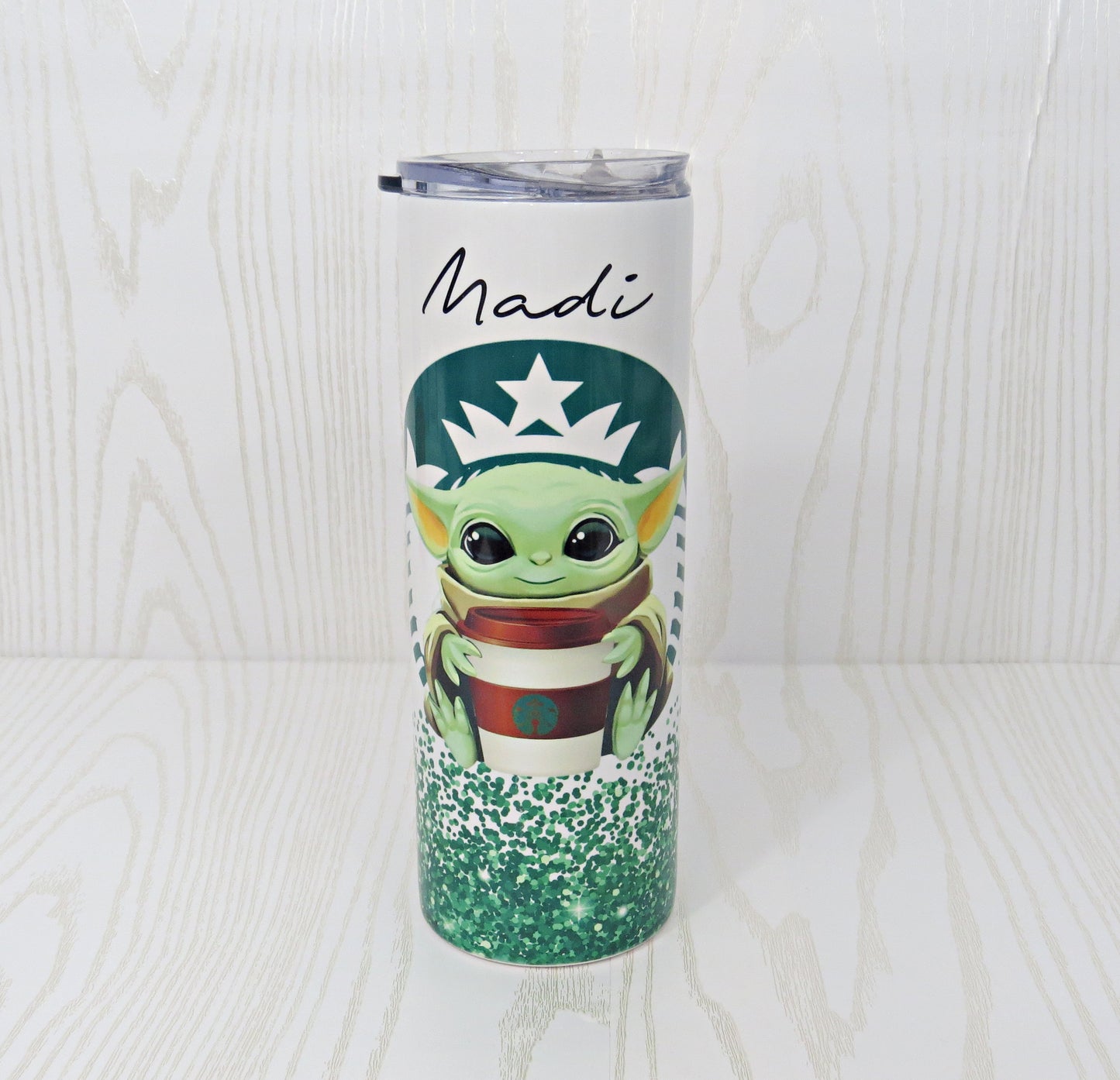 20 oz Stainless Steel Coffee Green Humanoid Alien Tumbler - Fun Park Tumbler - Coffee Lover Tumbler