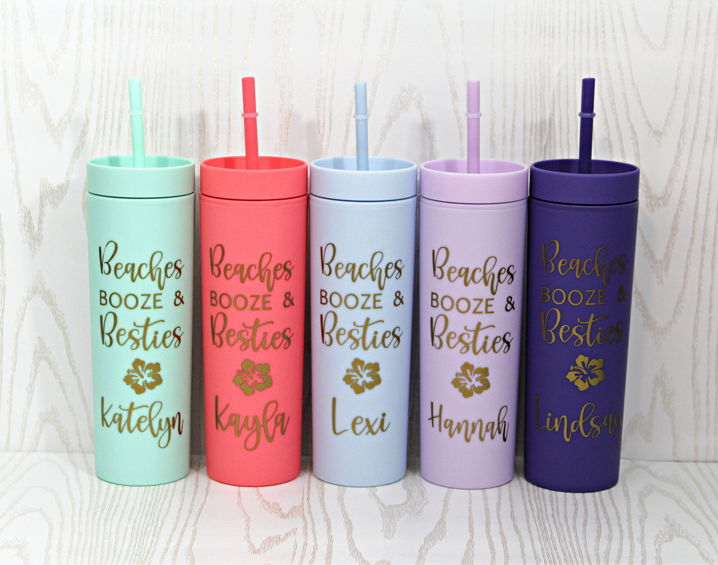 Beaches Booze Besties Tumbler - Girls Weekend - Girls Trip Tumbler - Customizable Tumblers