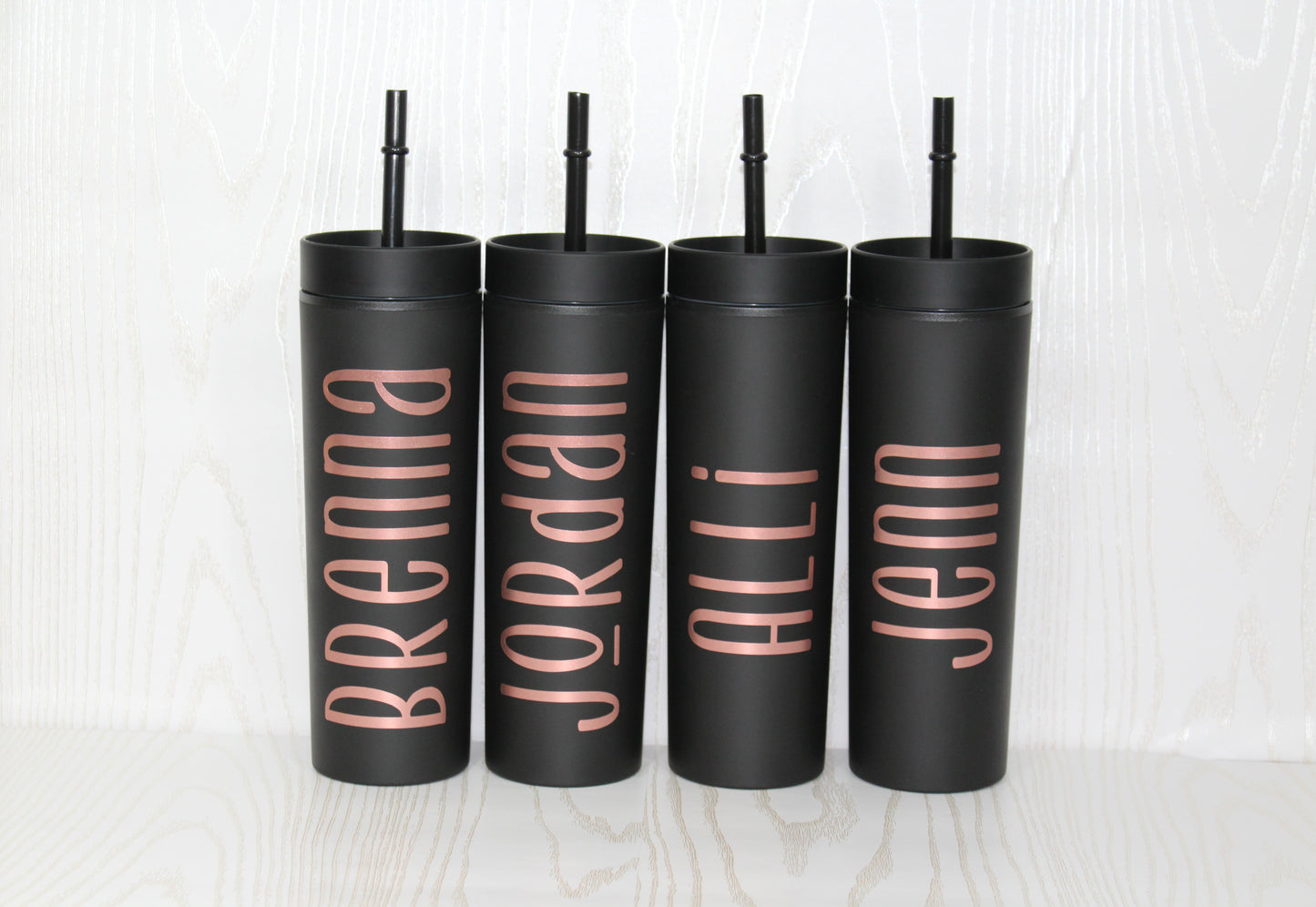 Personalized Skinny Tumbler with Lid and Straw - Monogrammed Tumbler - Custom Tumbler - 16 oz Tumb