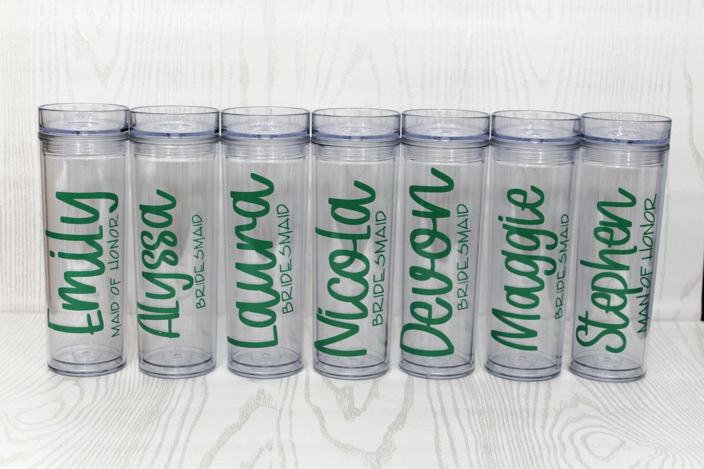 Bridal party tumbler - Personalized Skinny Tumbler with Lid and Straw - Monogrammed Tumbler