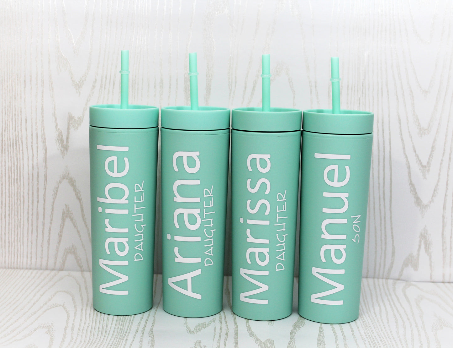 Bridal party tumbler - Personalized Skinny Tumbler with Lid and Straw - Monogrammed Tumbler