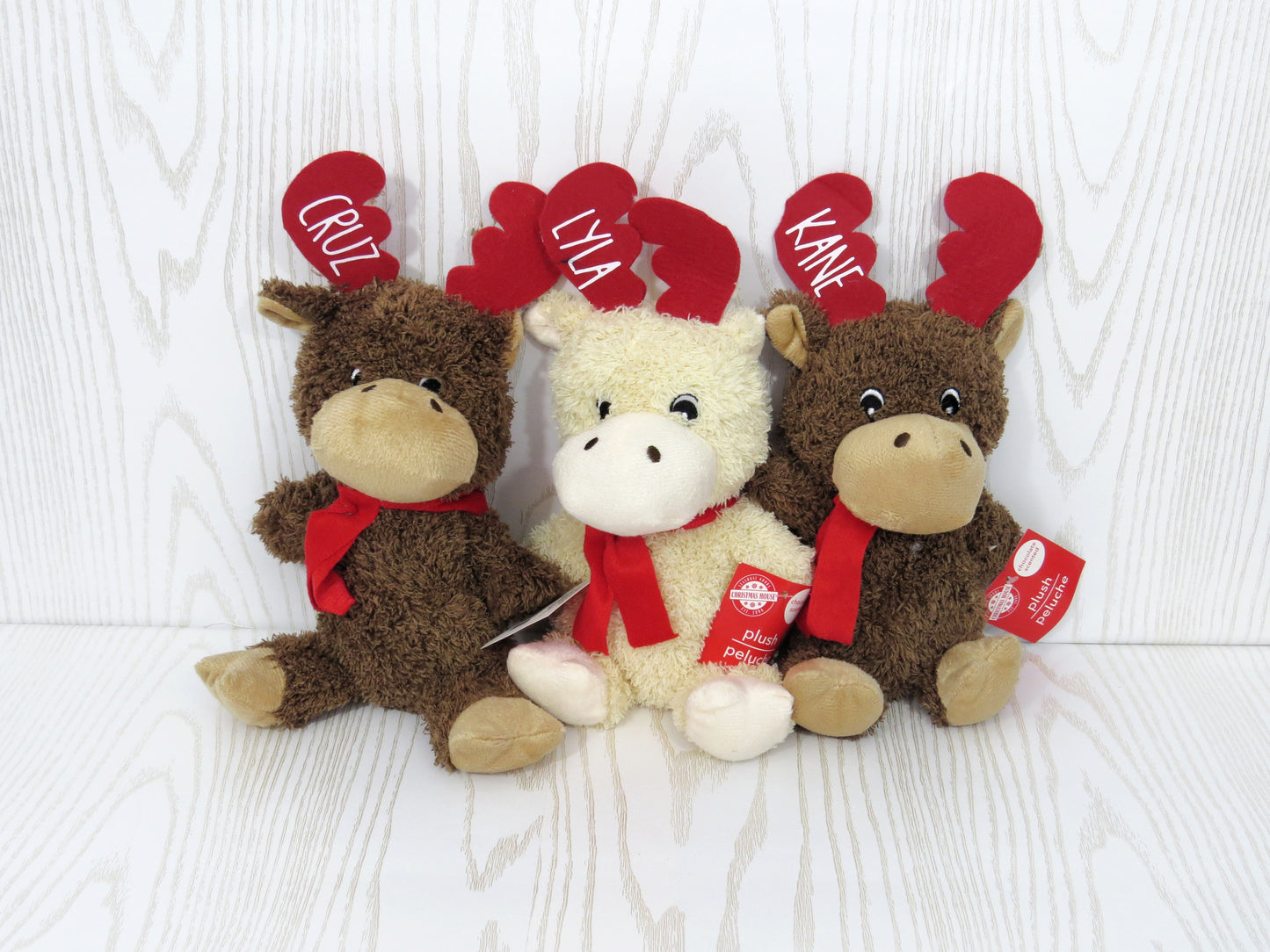 Personalized Christmas Plush Moose – Custom Name Moose Plush Toys - Reindeer Christmas Gift – Kids Secret Santa Gift – Stuffed Toy Stocking Stuffer