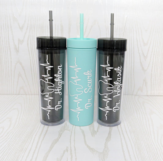 Personalized Tooth Dentist Cup - Dental Hygienist Assistant Tumbler - Custom Dental Student Drink