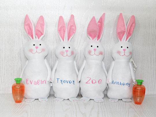 Personalized Easter Bunny - Personalized Bunny - Plush Easter Gift Kids - Easter Basket Stuffers - Easter Decor - Custom Stuffed Bunny – Home Decor