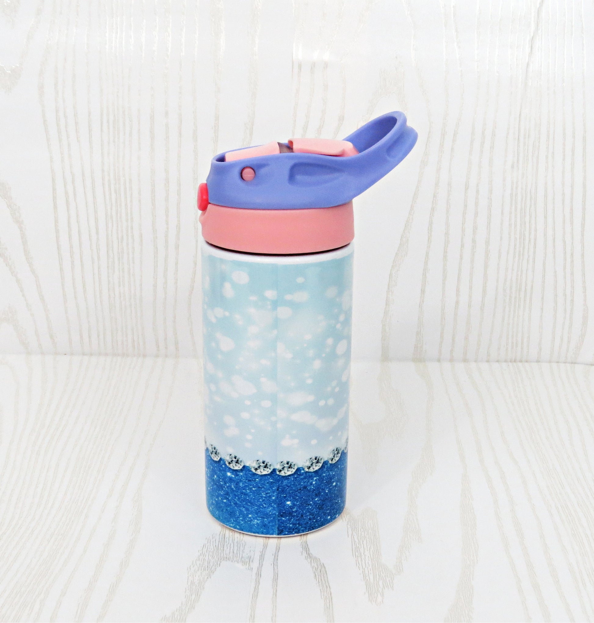 12 oz Stainless Steel Princess Water Bottles - Blue Ice Queen Tumbler -  Girls Water Bottle - Flip Top - Insulated Reusable - Straw - Personalized