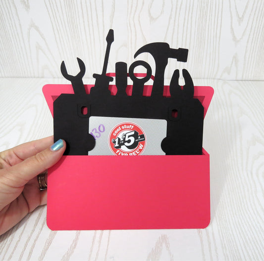 Fathers Day Toolbox Gift Card Holder - Unique Money Holder for Gift Card - Grandpa Dad Papa Pops Greeting Cards - Fathers Day Gift