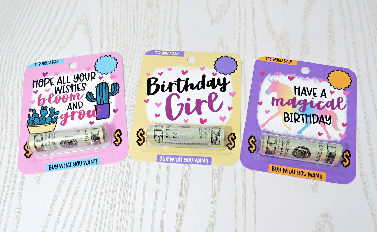 Girls Birthday Money Card with Plastic Dome Unicorn - Unique Money Holder for Cash Gift - Happy Birthday Greeting Cards - Gift for Him Her Boy Girl Note