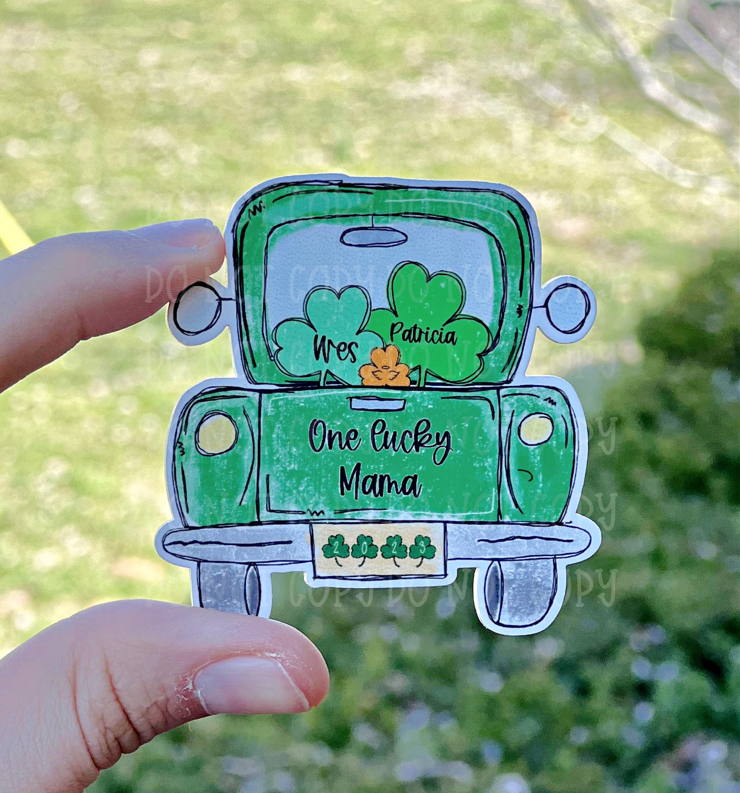 Truck St Patricks Day Keychain - Irish Gift with Kids Names - Appreciation Keychain - Hearts St Pattys Day Gift Grandma Nana Mimi