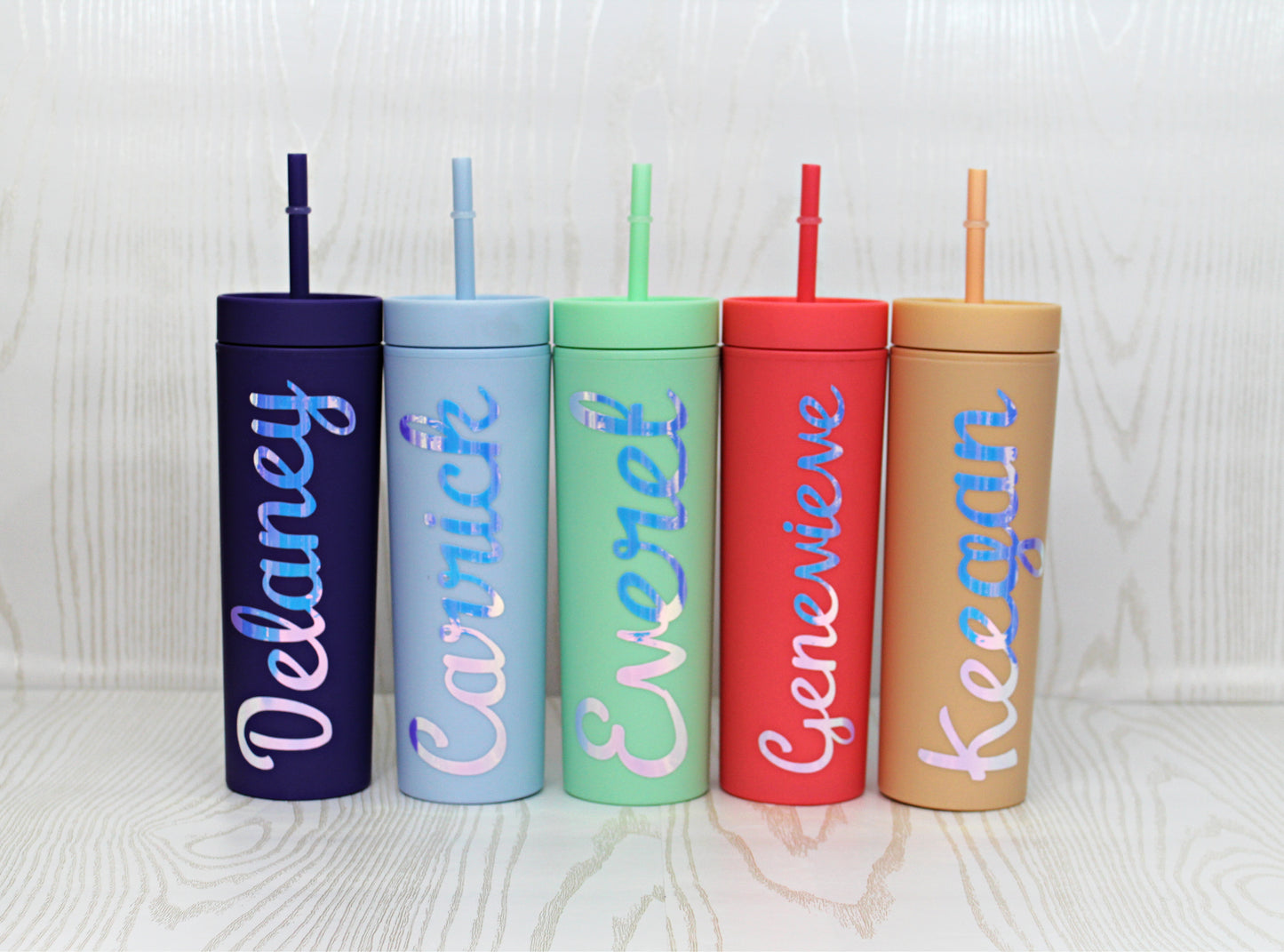 Personalized Skinny Tumbler with Lid and Straw - Monogrammed Tumbler - Custom Tumbler - 16 oz Tumb