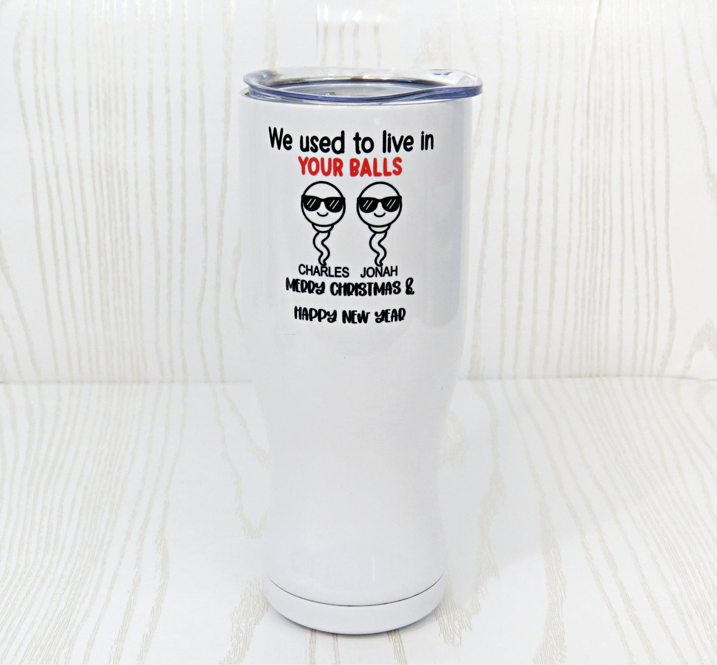 Personalized We Used To Live In Your Balls Funny Fathers Day Mug For Dad - Father From Daughter