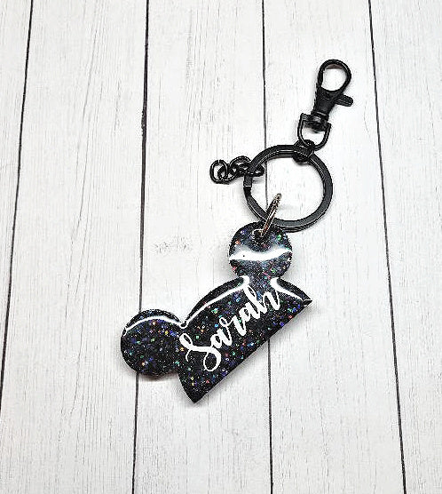 Personalized Mouse Key Chain - Custom Mouse Bag Tag - Purse Tag - KeyChain – Mouse Ears Keychain