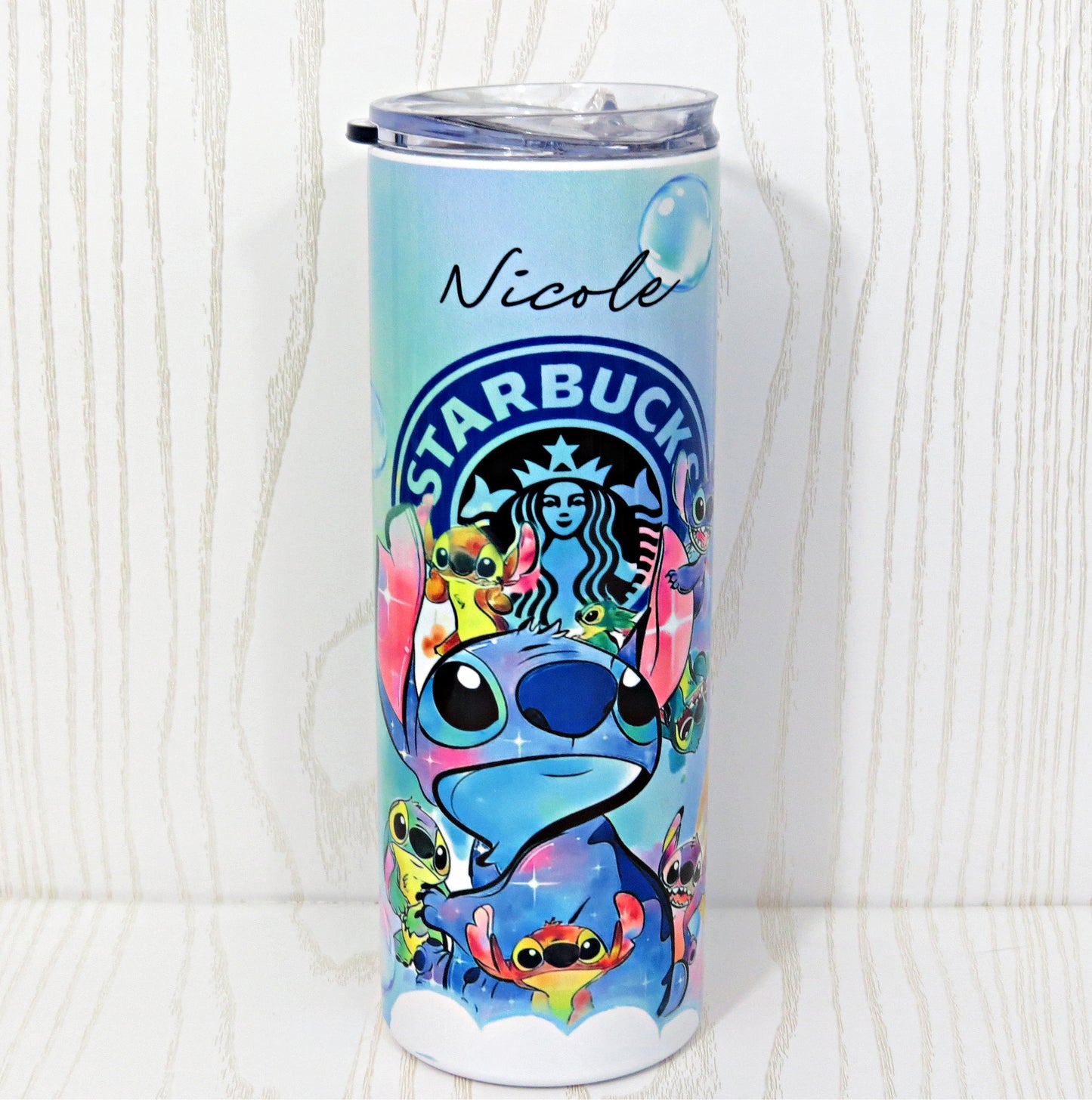 20 oz Stainless Steel Coffee Blue Colorful Humanoid Alien Tumbler - Fun Park Tumbler - Coffee Lover Tumbler