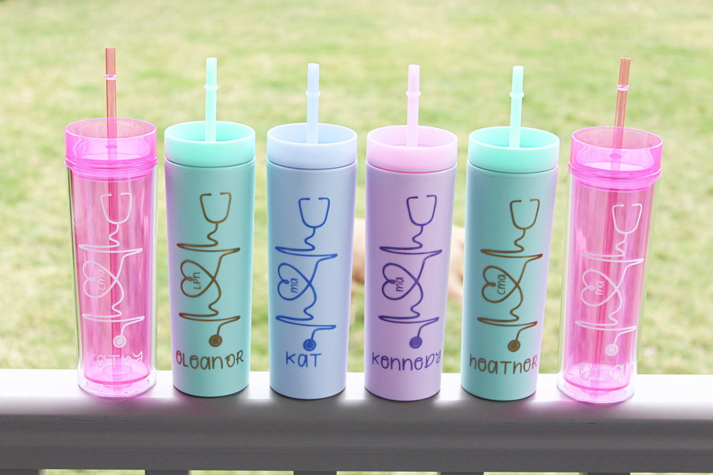 Personalized Cups With Straws 