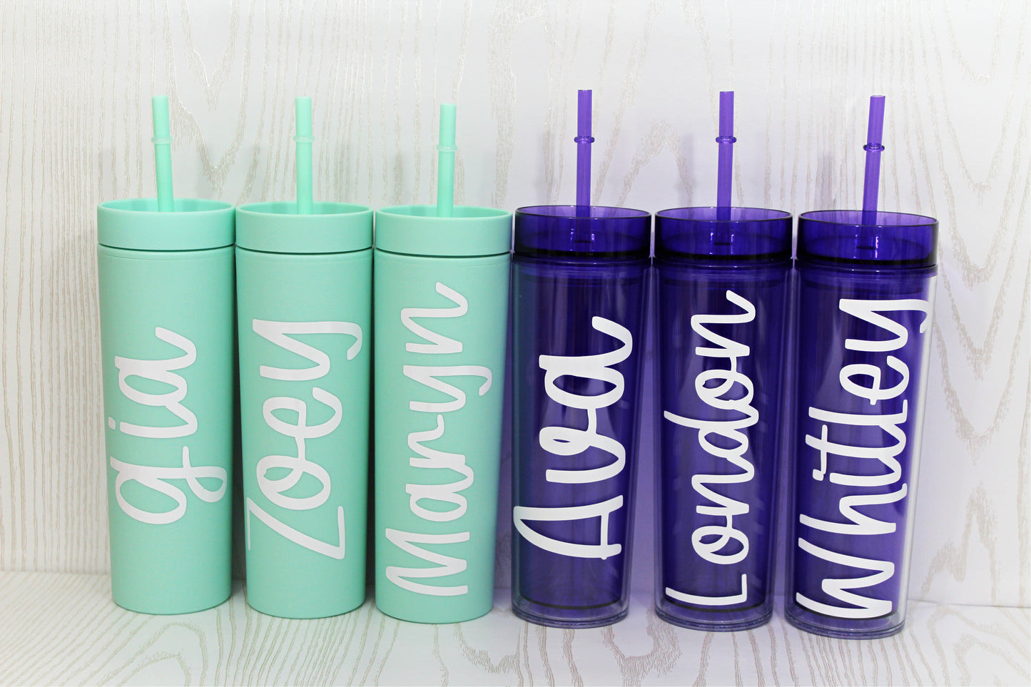 Personalized Skinny Tumbler with Lid and Straw - Monogrammed Tumbler - Custom Tumbler - 16 oz Tumb