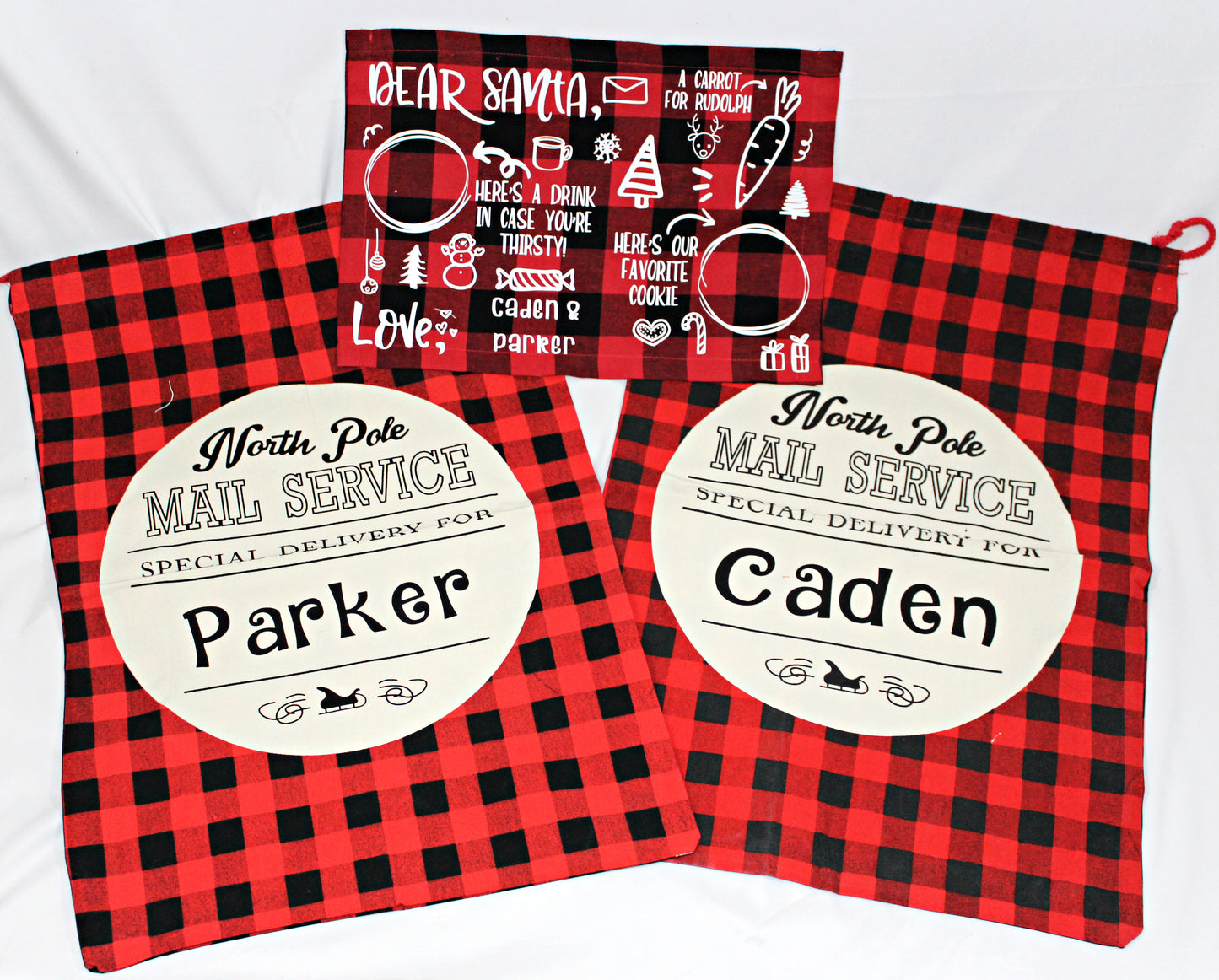 Buffalo Plaid Santa Sack Personalized - Christmas Bags for Gifts - Jumbo Santa Bag - Oversized Santa Sack - Personalized Christmas Bag