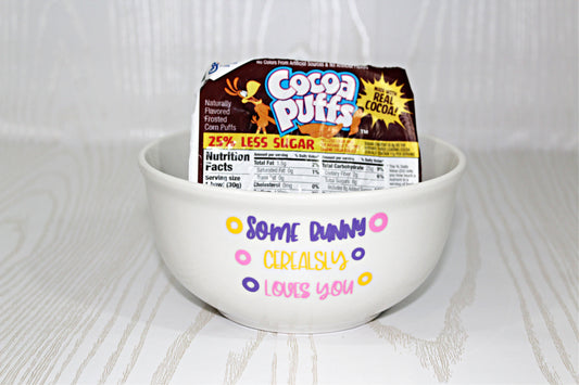 Easter Basket Cereal Mug - Personalized Some Bunny Cerealsly Loves You Kids Cereal Bowl - Kids Mug Gift - Cereal Bowl Gift - Girls Cereal Bowl - Easter Bunny Gift