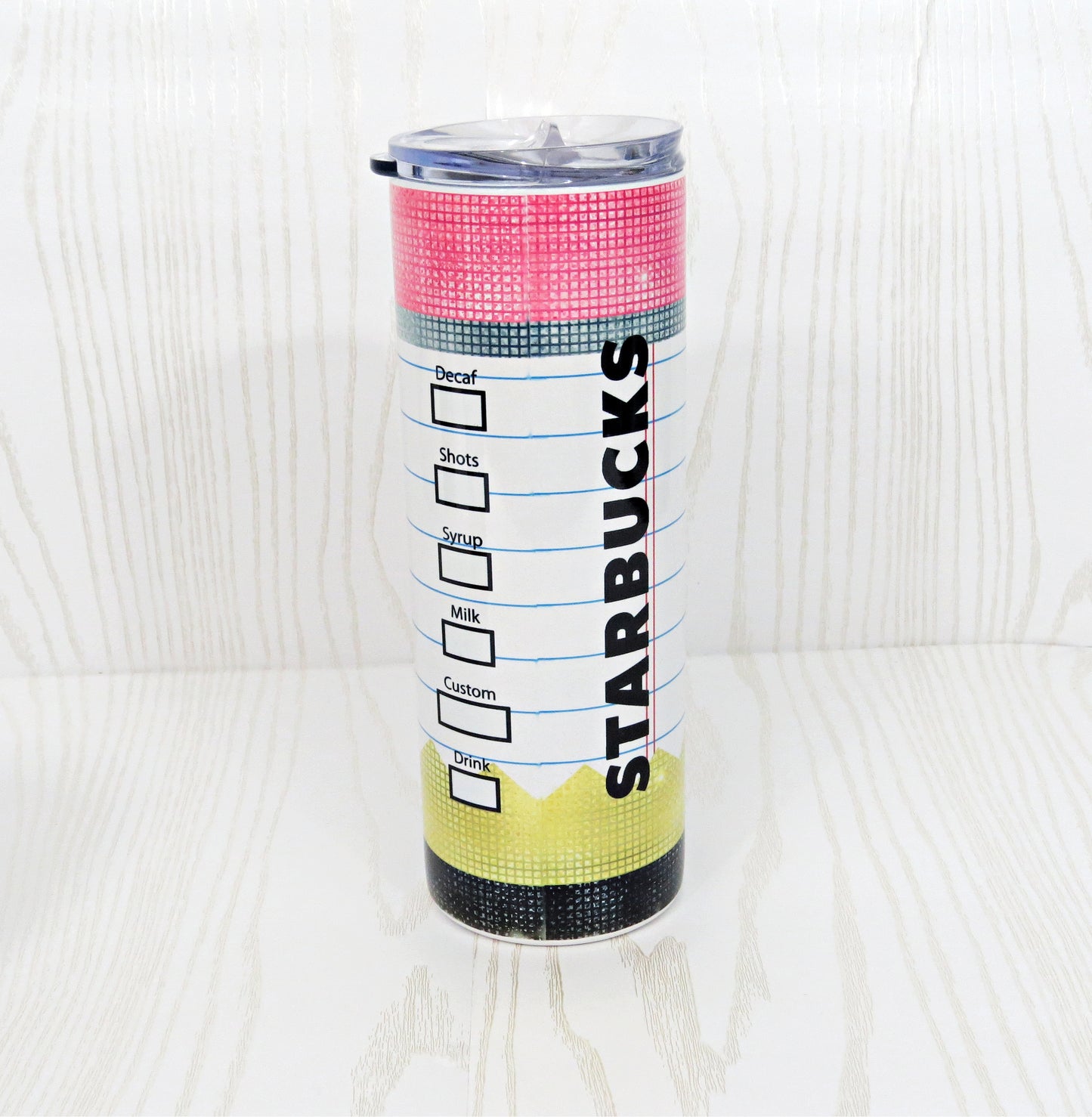 Teacher Crayon 20oz Skinny Tumbler With Straw- Teacher Tumbler