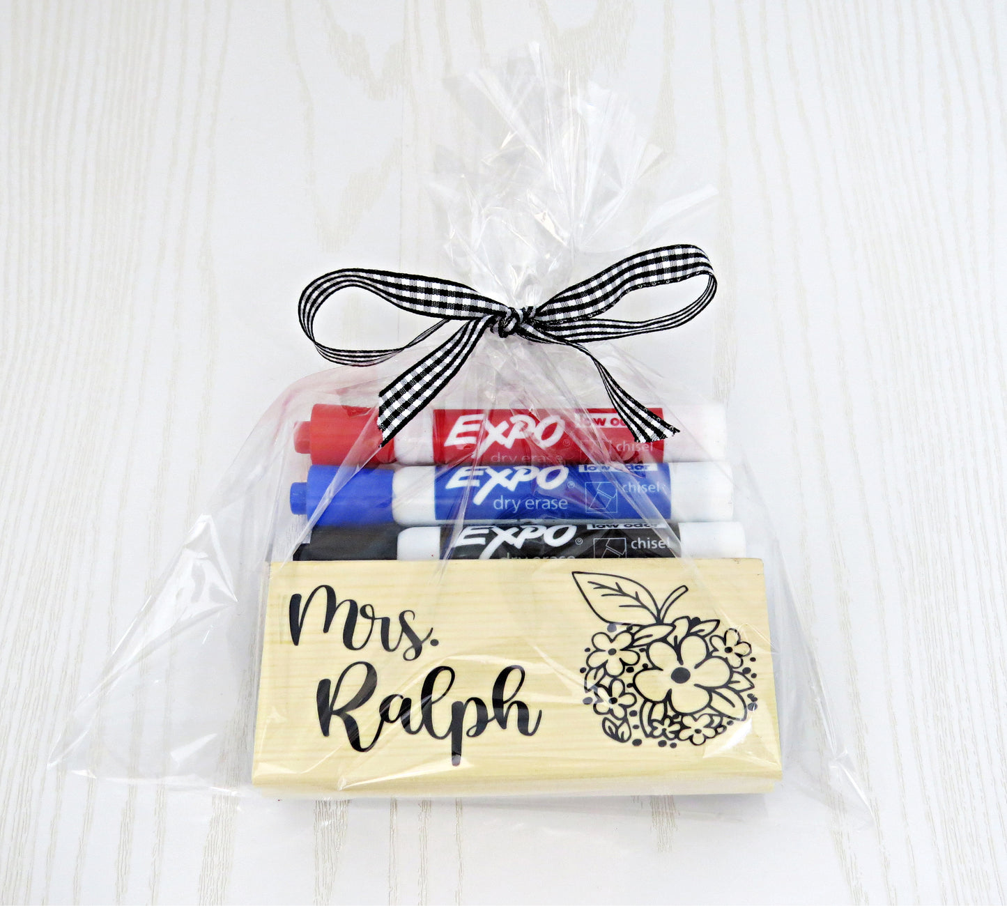 Teacher Appreciation Gift – Personalized Eraser Set Wood - Thank you Gift - Care Package - Custom End of School Year Week - Chalk Board Chalkboard Dry Erase