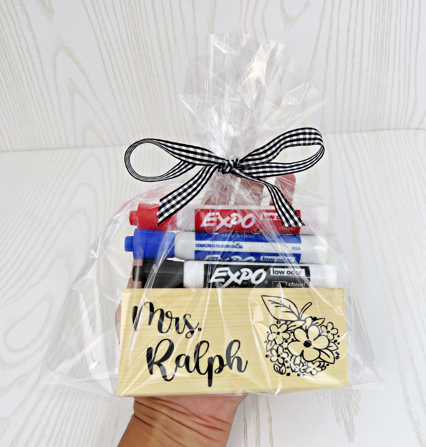 Teacher Appreciation Gift – Personalized Eraser Set Wood - Thank you Gift - Care Package - Custom End of School Year Week - Chalk Board Chalkboard Dry Erase