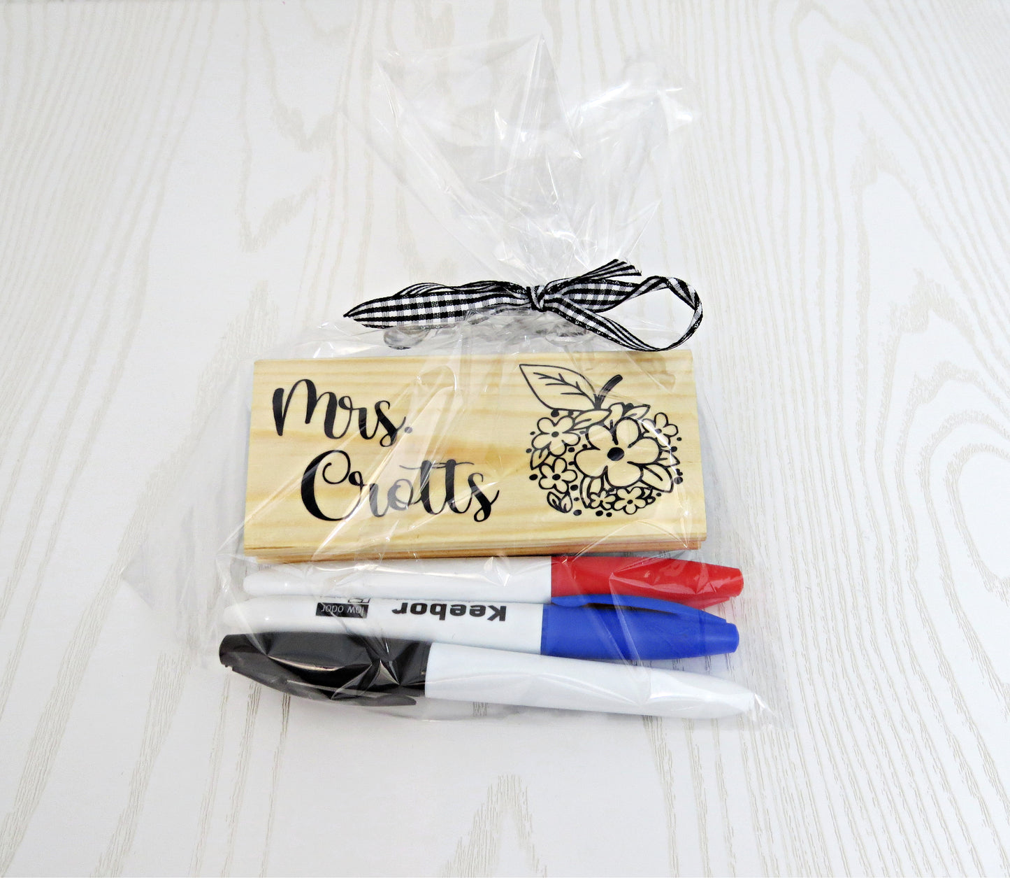 Teacher Appreciation Gift – Personalized Eraser Set Wood - Thank you Gift - Care Package - Custom End of School Year Week - Chalk Board Chalkboard Dry Erase