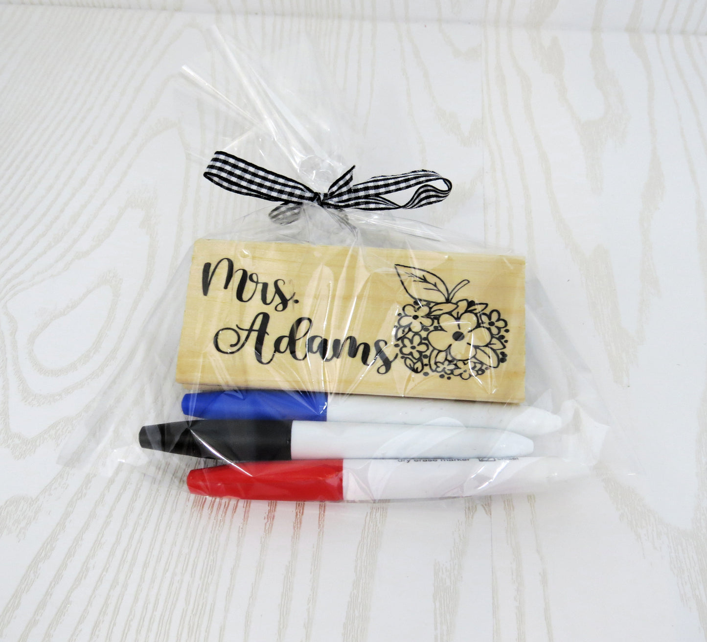 Teacher Appreciation Gift – Personalized Eraser Set Wood - Thank you Gift - Care Package - Custom End of School Year Week - Chalk Board Chalkboard Dry Erase